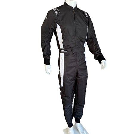 MACACÃO KART SPARCO SINRACE SS1 PRETO/BRANCO