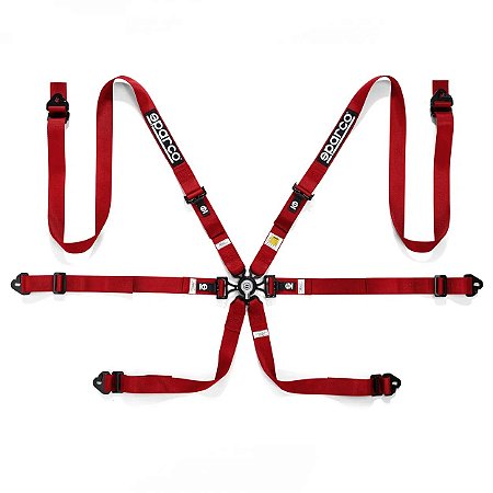 Cinto de Segurança Sparco 6 pontos - Vermelho