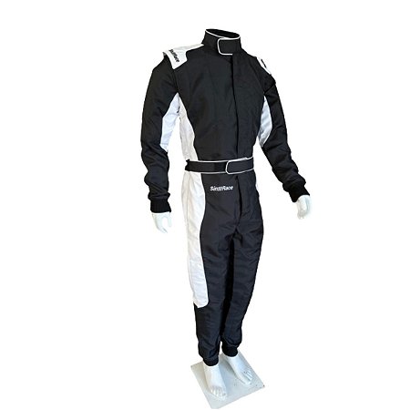 Macacão Kart SinRace S2 - Preto/Branco