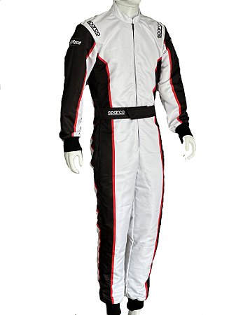 MACACÃO KART SPARCO SINRACE SS1 BRANCO/PRETO/VERMELHO