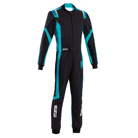 Macacão Kart Sparco Thunder Preto/ Celeste