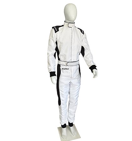 Macacão Kart SinRace S2 BRANCO/PRETO