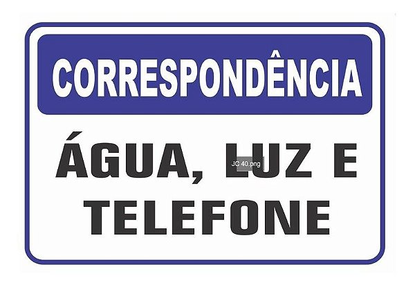 Placa Pvc Àgua, Luz E Telefone Auto-adesiva Jaime