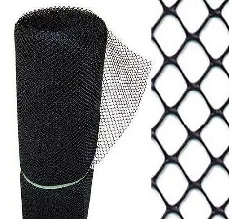 Tela Pvc Viveiro Preto 1 X 20metros
