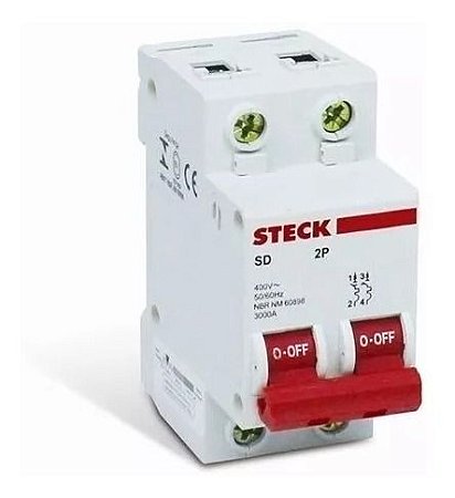 Disjuntor 63 Amperes Din Bipolar Steck