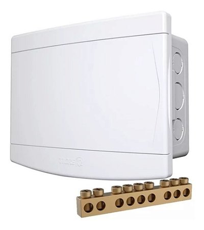 Quadro De Distribuição 6/8 + Barramentos Embutir Tigre