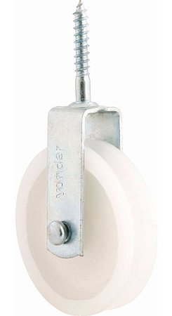 Roldana Branca Plástica Com Parafuso 6cm