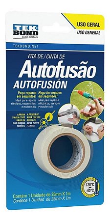 Fita Autofusão 25mm X 1m Transparente Tekbond