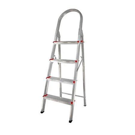 Escada Alumínio Doméstica Dobrável New Star 4 Degraus 120kg