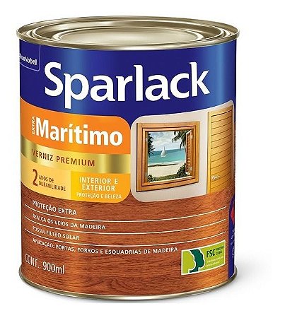 Verniz Natural Brilhante Extra Marítimo 900ml Sparlack