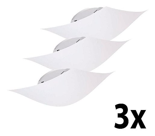 Kit 3 Plafon Quadrado Pvc 1xe27 30w 250v Taschibra