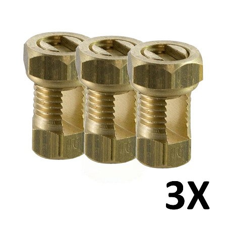 Kit 3 Conector de Pressão Parafuso Split Bolt Metálico 06mm