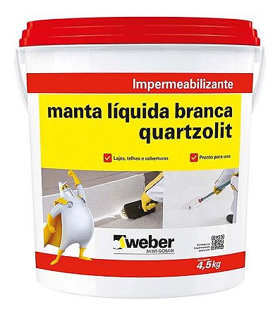 Impermeabilizante Manta Líquida 4,5kg Branca Quartzolit