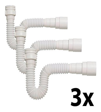 Kit 3 Sifão Multiuso P/ Pia/lavatório/tanque 66cm Tigre