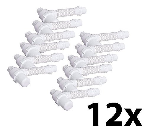 Kit 12 Sifão Copo Sanfonado P/ Pias/lavatórios/tanques Astra
