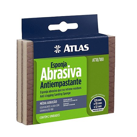 Kit 2 Esponja Lixa Abrasiva 12X9,5cm Atlas