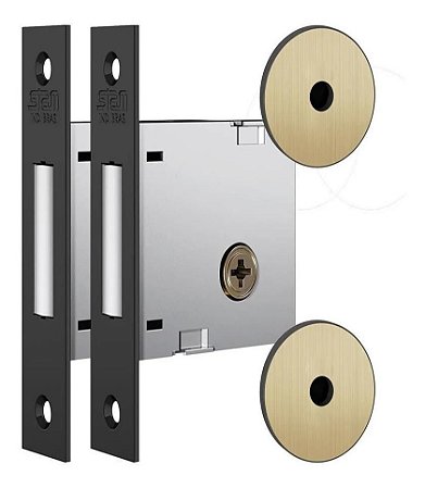 Fechadura Auxiliar Oxidado Tetra Stam 1004 Par C/ 4 Chaves