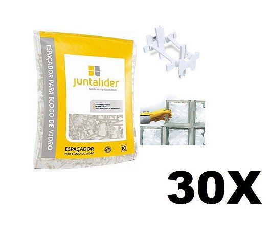 Kit 30 Espaçador P/ Bloco De Vidro Juntalider