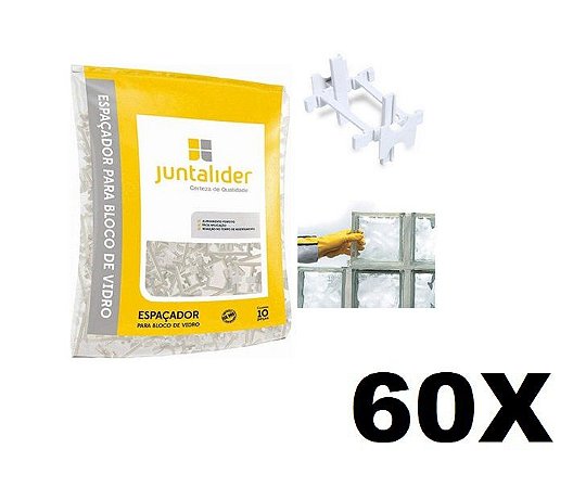 Kit 60 Espaçador P/ Bloco De Vidro Juntalider