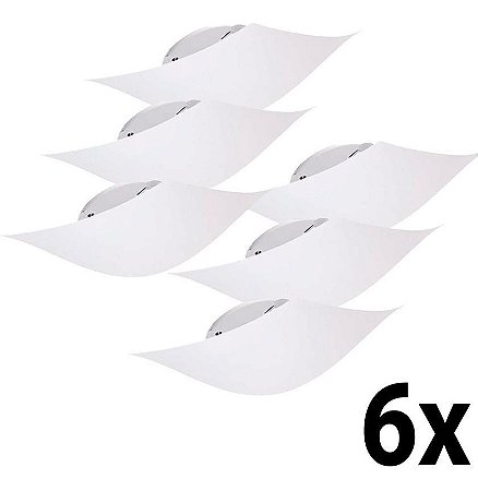Kit 6 Plafon Quadrado Pvc 1xe27 30w 250v Taschibra