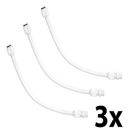 Kit 3 Engate Flexível 1/2 X 60cm Água Fria Pvc Plena Tigre