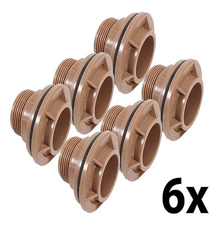 Kit 6 Flange Adaptador Roscável 25mm 3/4'' Tigre
