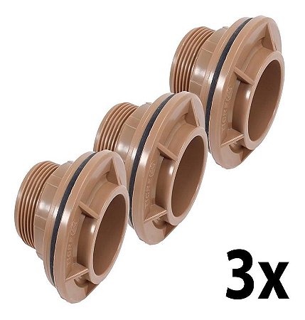 Kit 3 Adaptador Roscável Flange 25mm 3/4'' Tigre