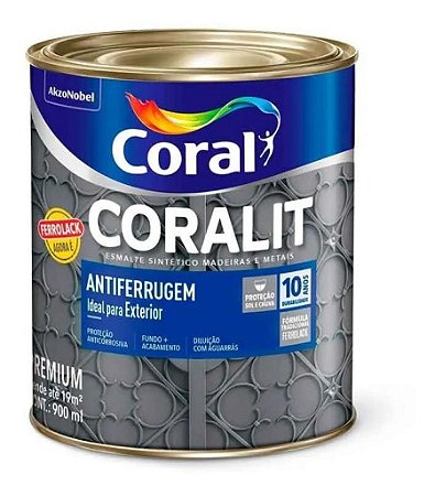 Tinta Esmalte Cinza 1/4 900ml Ferrolack Coral