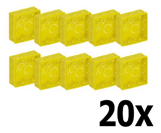 Kit 20 Caixa De Luz Embutir 4x4 Parede Reforçada Tigre