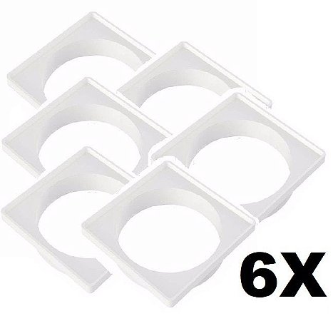 Kit 6 Porta Grelha Quadrada Branco 100mm Tigre