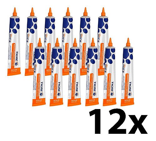 Kit 12 Adesivo Plástico P/ Pvc Incolor Bisnaga 17g Tigre