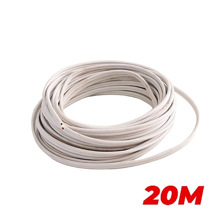 Fio Cabo Paralelo Flexível Branco 0,75mm / 20 Metros
