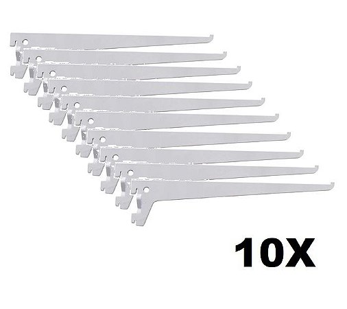 Kit 10 Suporte Para Trilho Branco 30 Cm