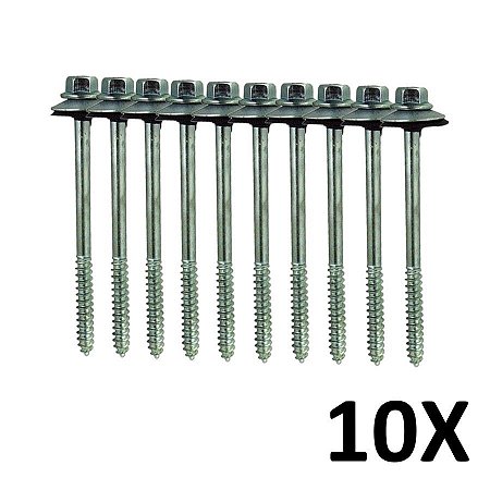Kit 10 Parafuso para Telha com Arruelas 5/16''X150 mm