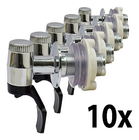 Kit 10 Torneira Para Filtro Cromada Gama