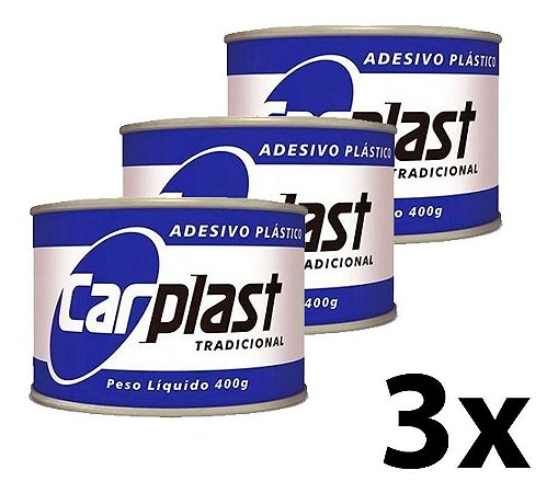 Kit 3 Massa Plástica Cinza Adesivo 400g C/ Catalisador