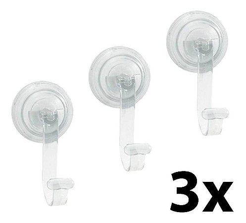 Kit 3 Cabide P/ Toalha Transparente C/ Super Ventosa Astra