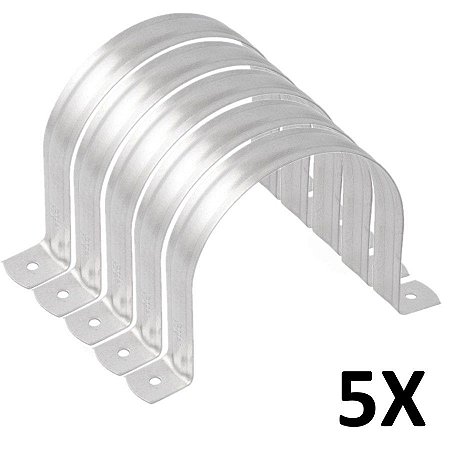 Kit 5 Abraçadeiras de Metal Canos e Tubulações Tipo U 4''