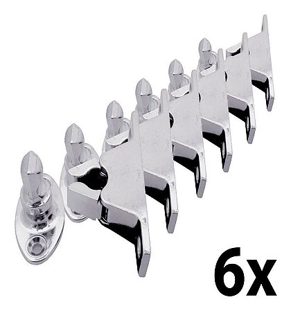 Kit 6 Trava Portas De Chão Zincado Rocha