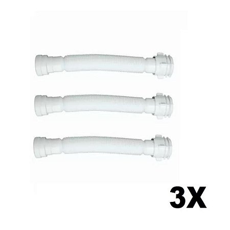 Kit 3 Sifão Sanfonado Universal Super 1,10metros Astra
