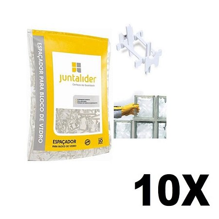 Kit 10 Espaçador P/ Bloco De Vidro Juntalider