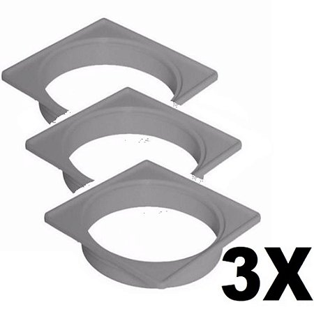 Kit 3 Porta Grelha Quadrada Cinza 100mm Tigre