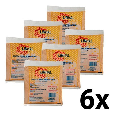 Kit 6 Massa P/ Vidraceiro 500g Linhal