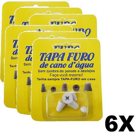 Kit 6 Tapa Furo P/ Cano De Água 5 Medidas Fácil Instalação