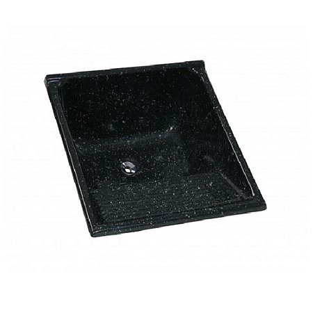 Tanque Mármore Sintético Granitado 62x62cm Preto Rorato