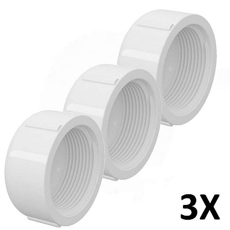 Kit 3 Tampão CAP PVC Roscável 1.1/2" Branco (50mm) Tigre