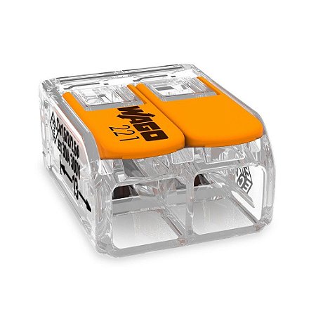 Conector Emenda Compacto Fios e Cabos 2 Vias 221 Wago