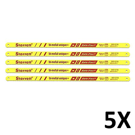 Kit 5 Serrinha Starrett Para Arco Metais Aço PVC 18 Dentes