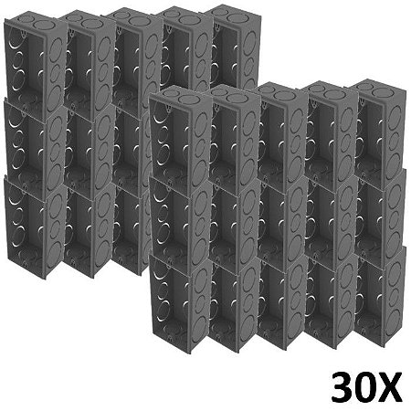 Kit 30 Caixa De Luz 4x2 Embutir Cinza Tuboline