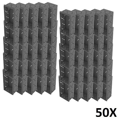 Kit 50 Caixa De Luz 4x2 Embutir Cinza Tuboline